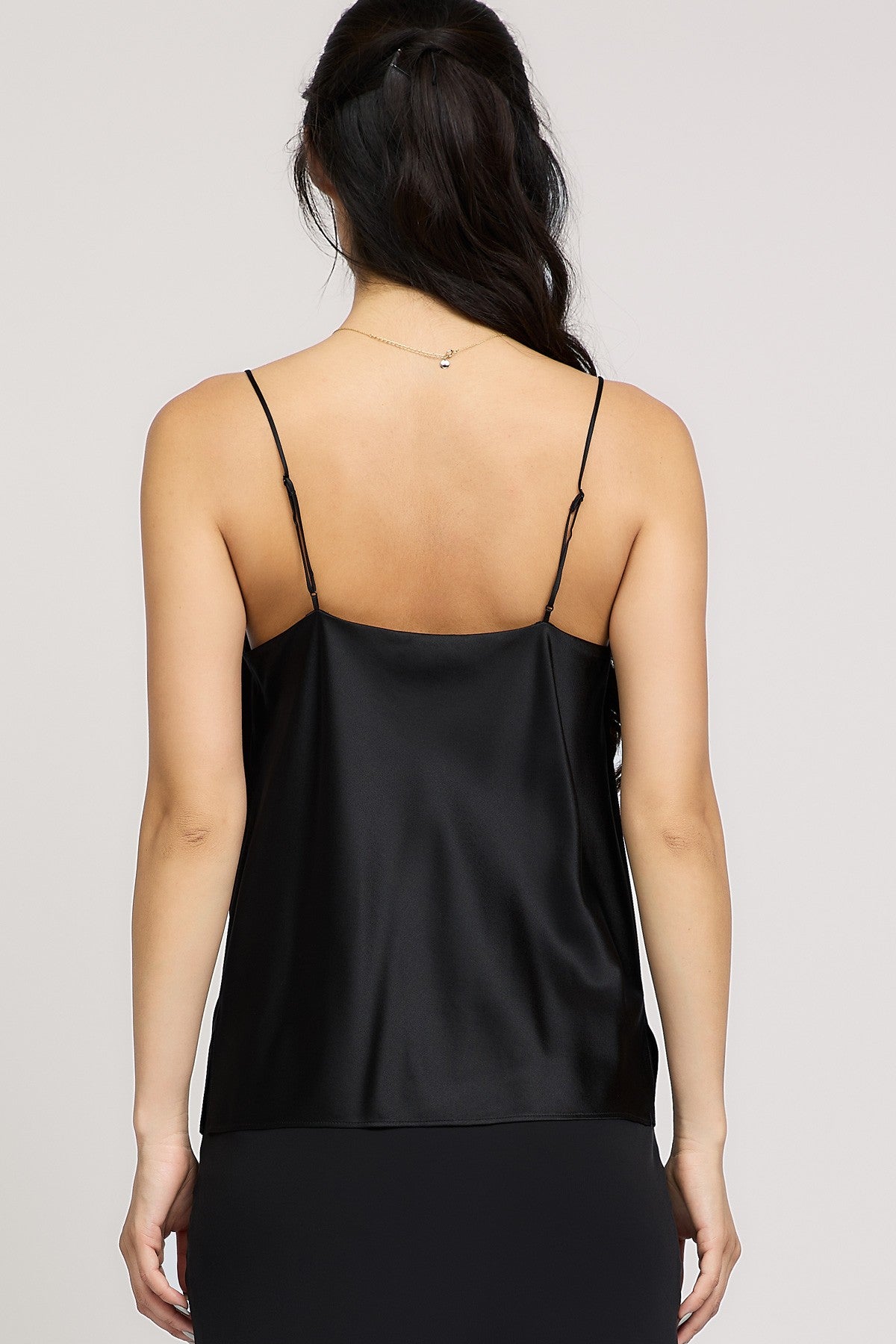 Cowl Neck Satin Cami Top