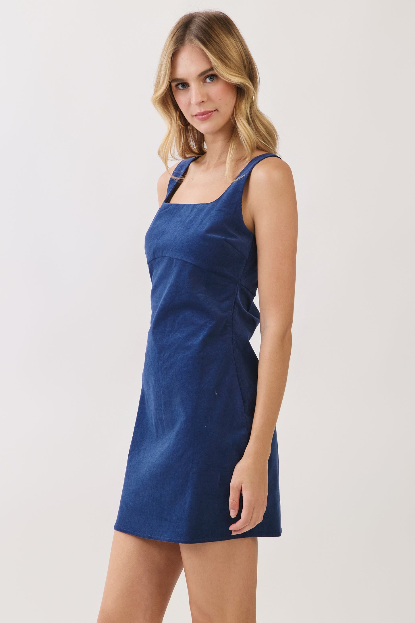 Sleeveless Square Neck A Line Mini Dress