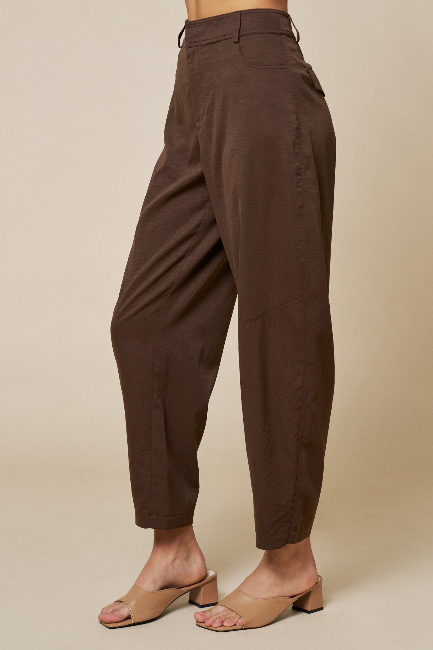 High Waist Taper Pants With Pockets