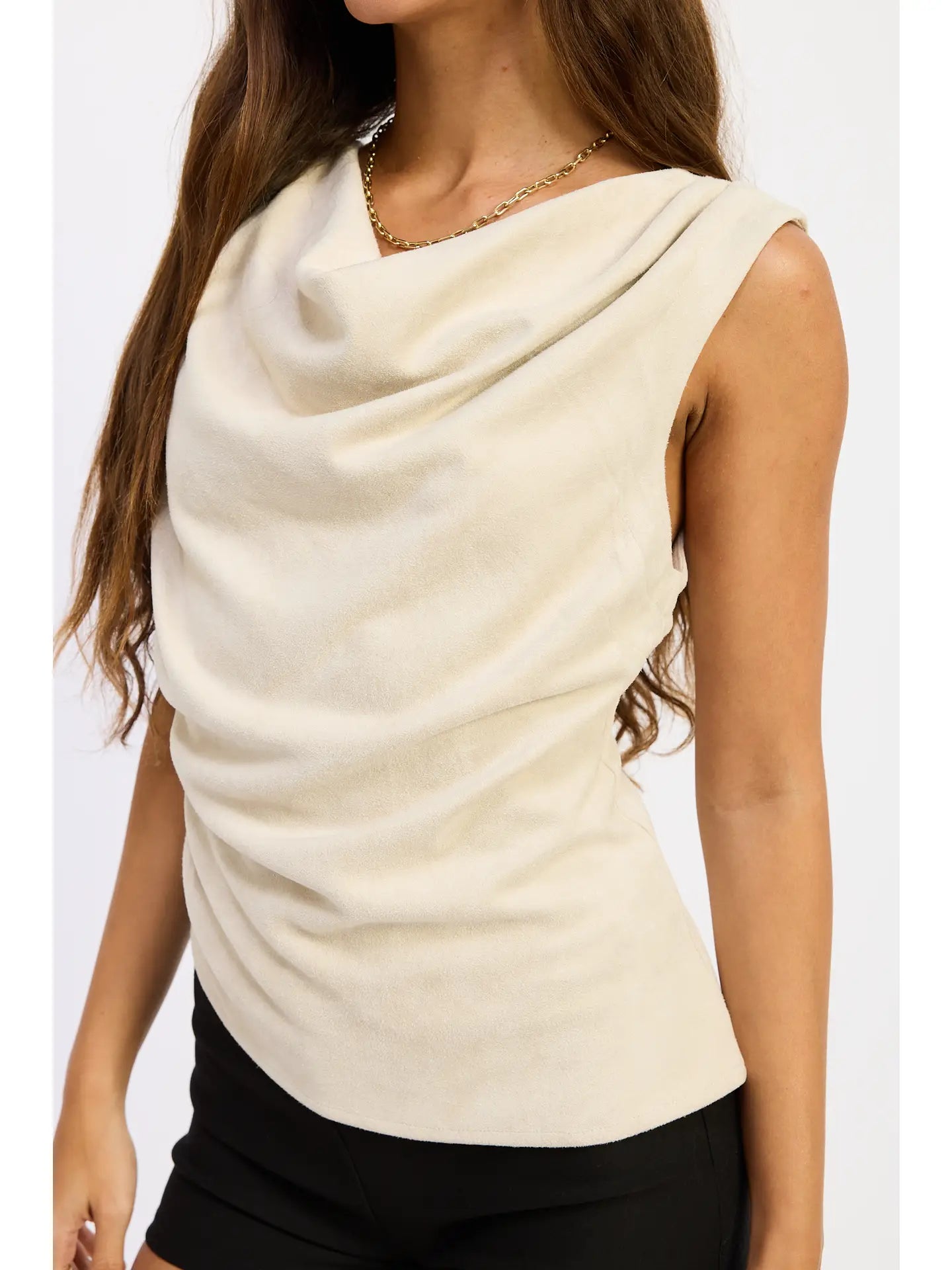 Sleeveless Cowl Neck Top
