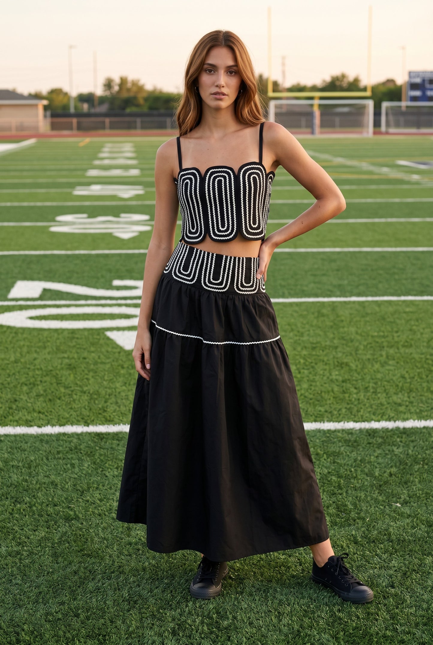 Exclusive Silver Lace Trimmed Top