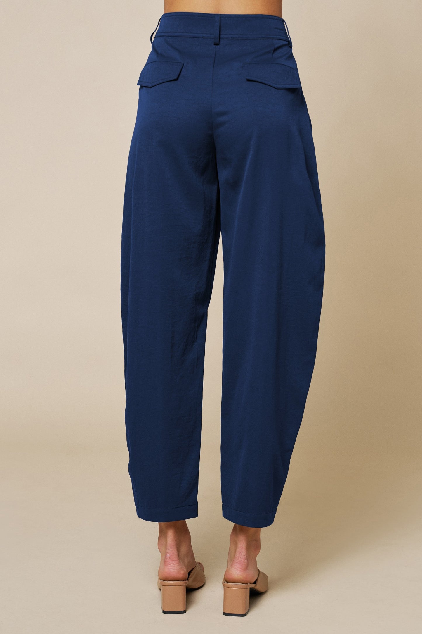 High Waist Taper Pants With Pockets