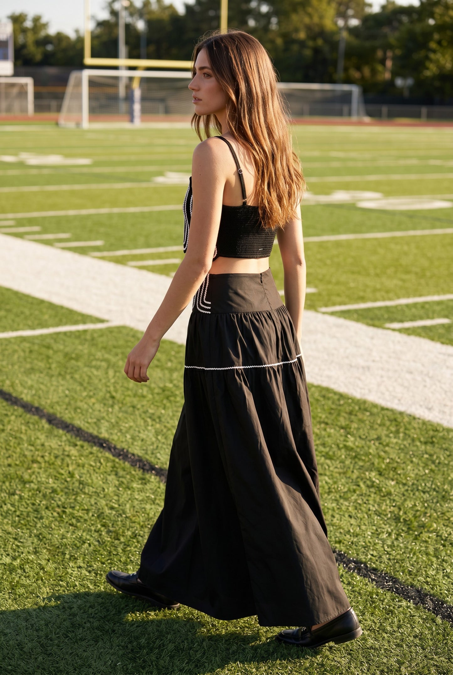 Exclusive Silver Lace Trimmed Skirt