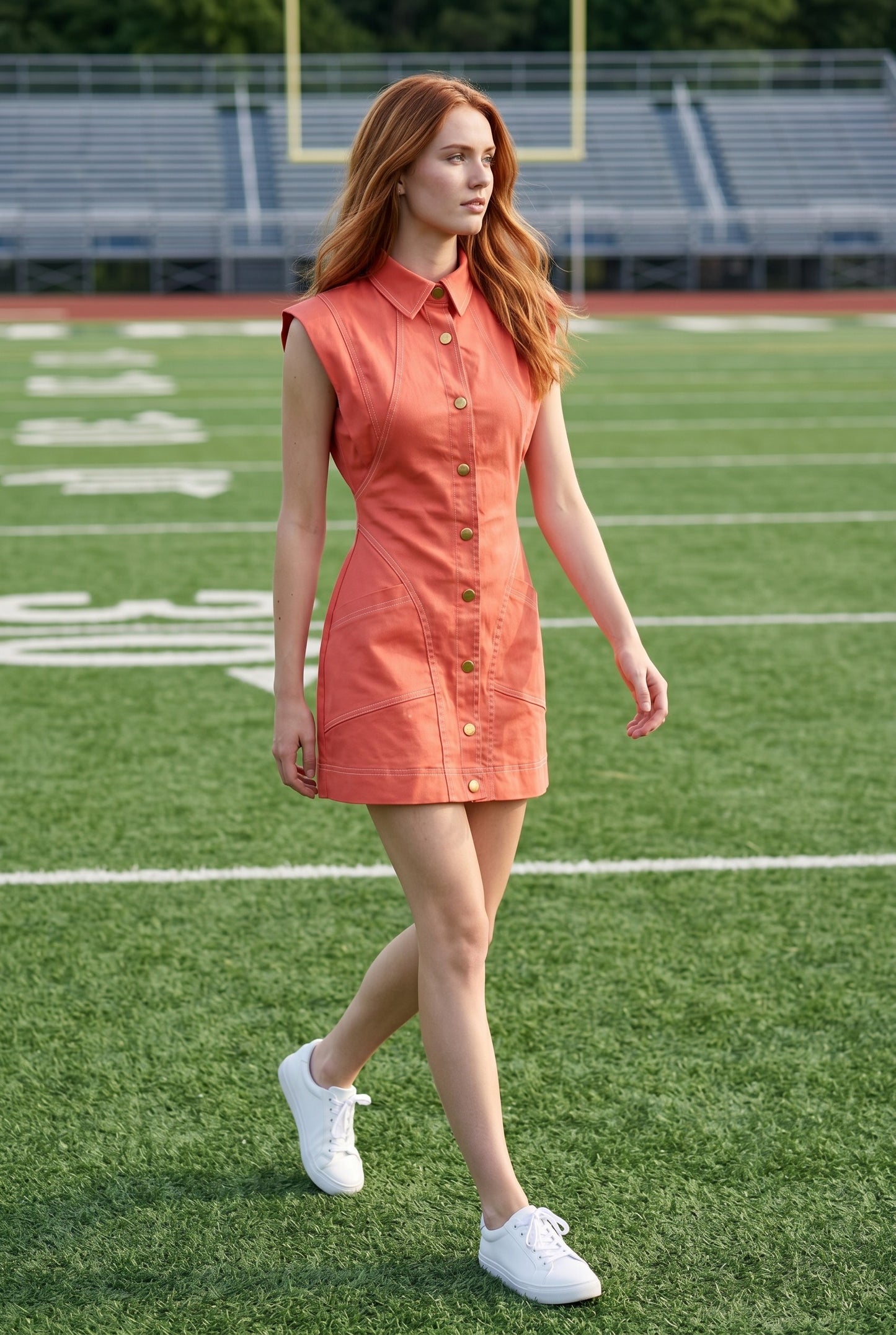 Contrast Stitch Utility Mini Dress