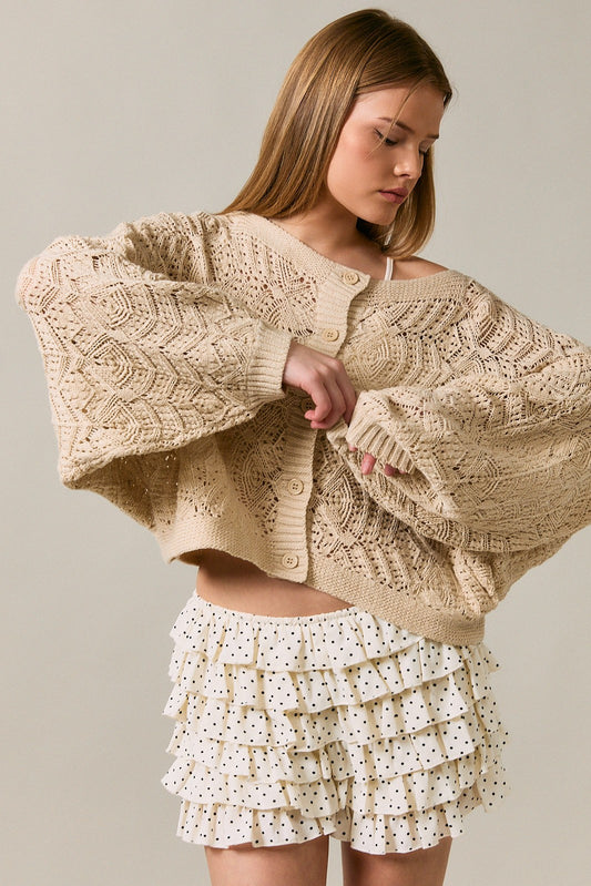 Long Sleeve Crochet Cardigan