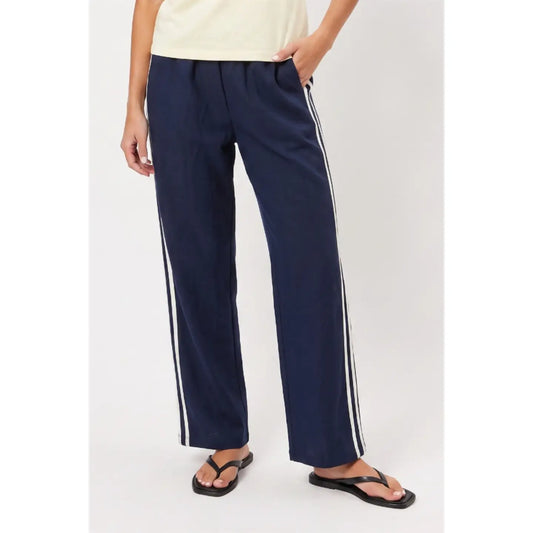 Linen Pants with Side Stripe Detail