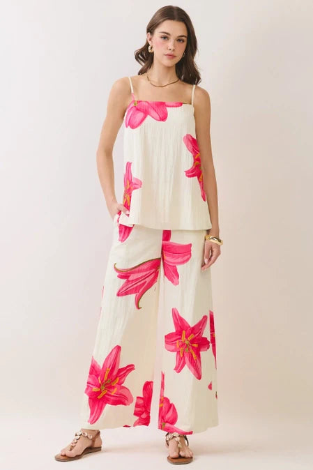 Wide Leg Floral Pants