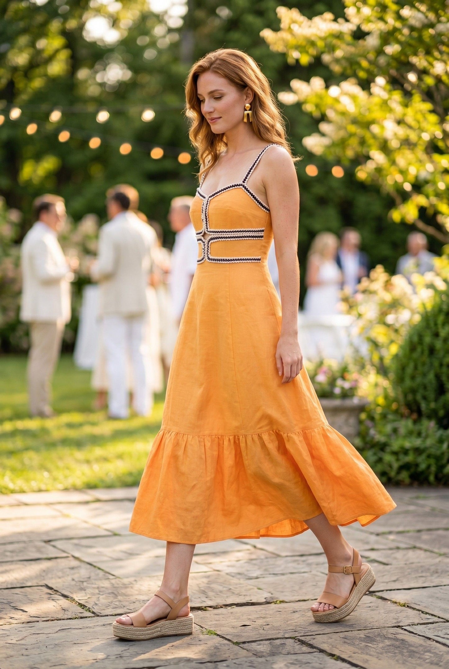 Sweetheart Neckline Midi Dress