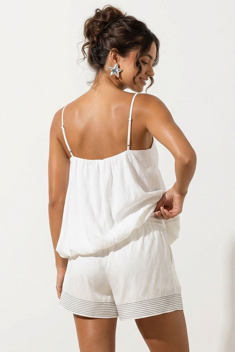 Billowy Cami Top With Bubble Hem