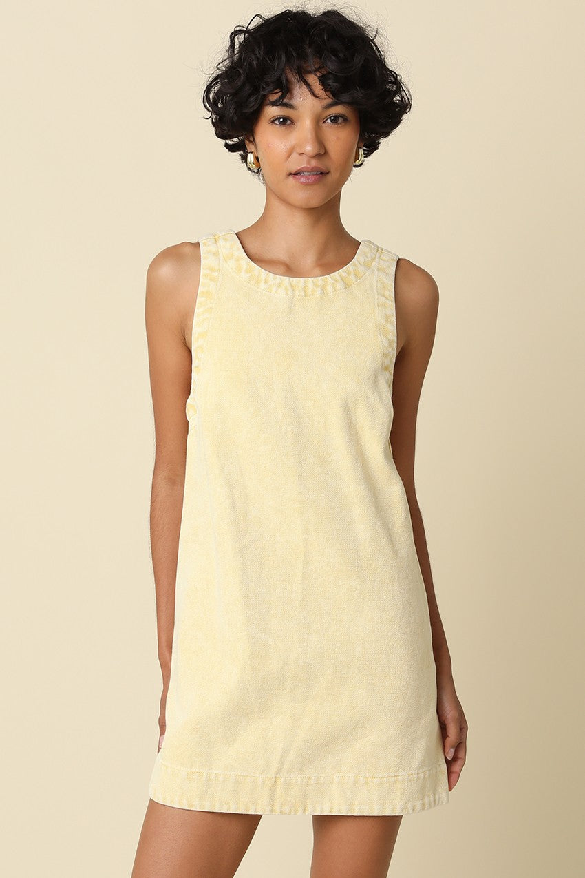 Luna Washed Open-back Mini Dress