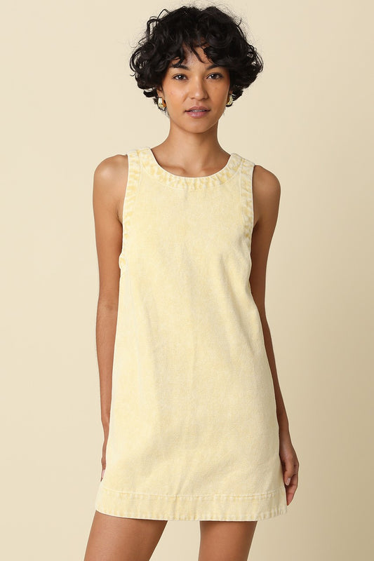 Luna Washed Open-back Mini Dress