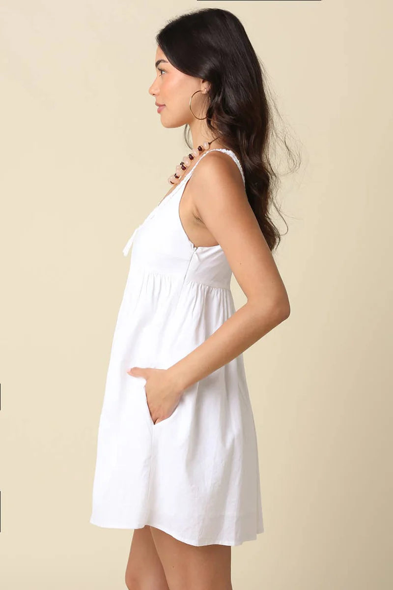Ethel Babydoll Tie Mini Dress