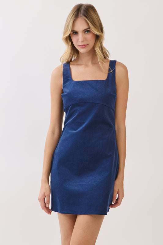 Sleeveless Square Neck A Line Mini Dress