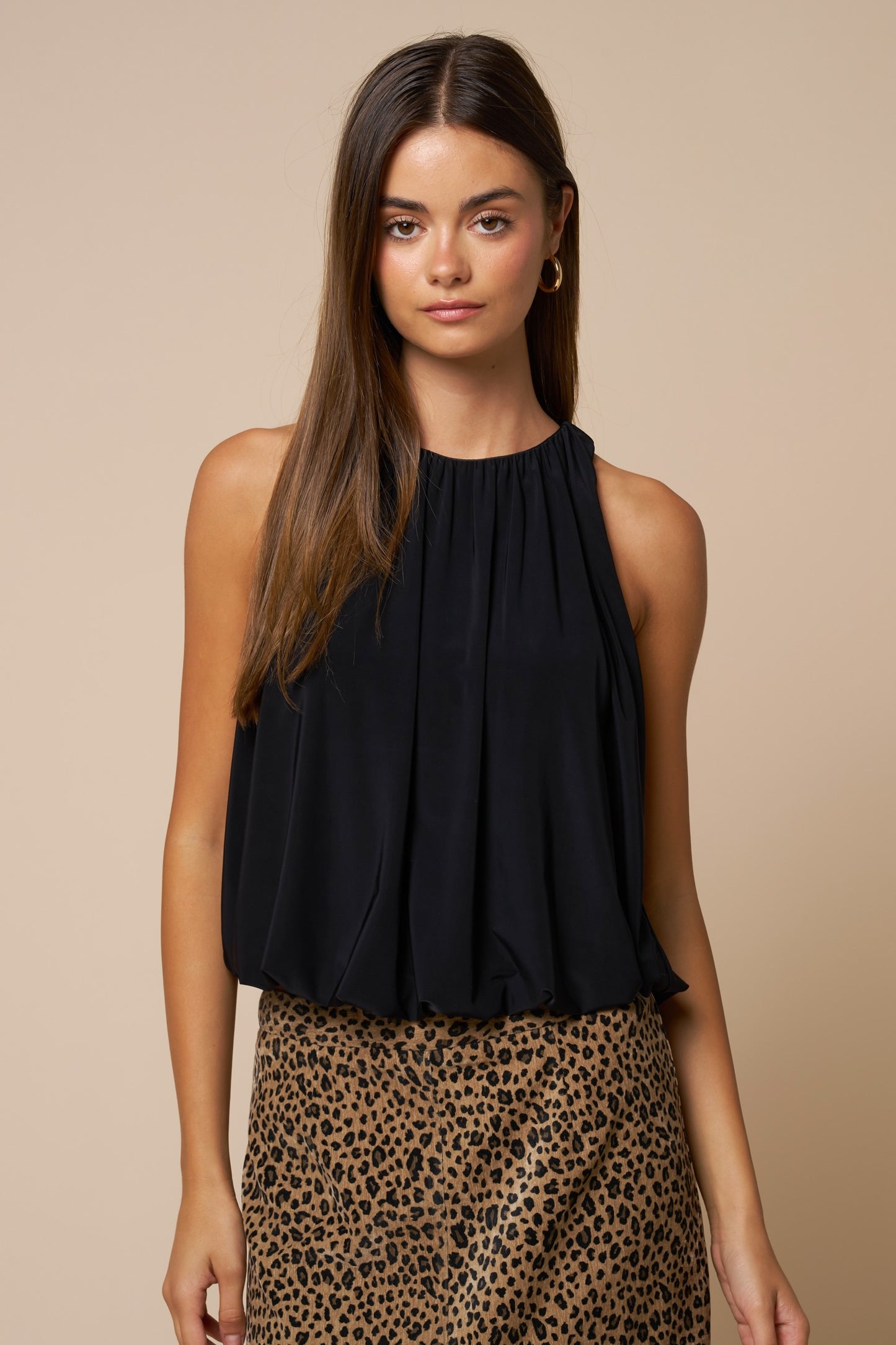Bubble Hem Sleeveless Top