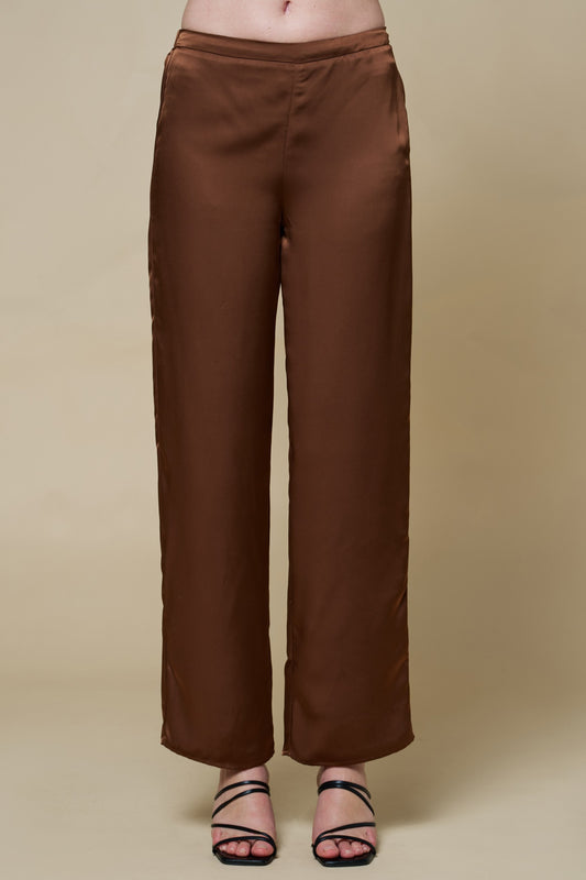 Straight Leg Satin Pants