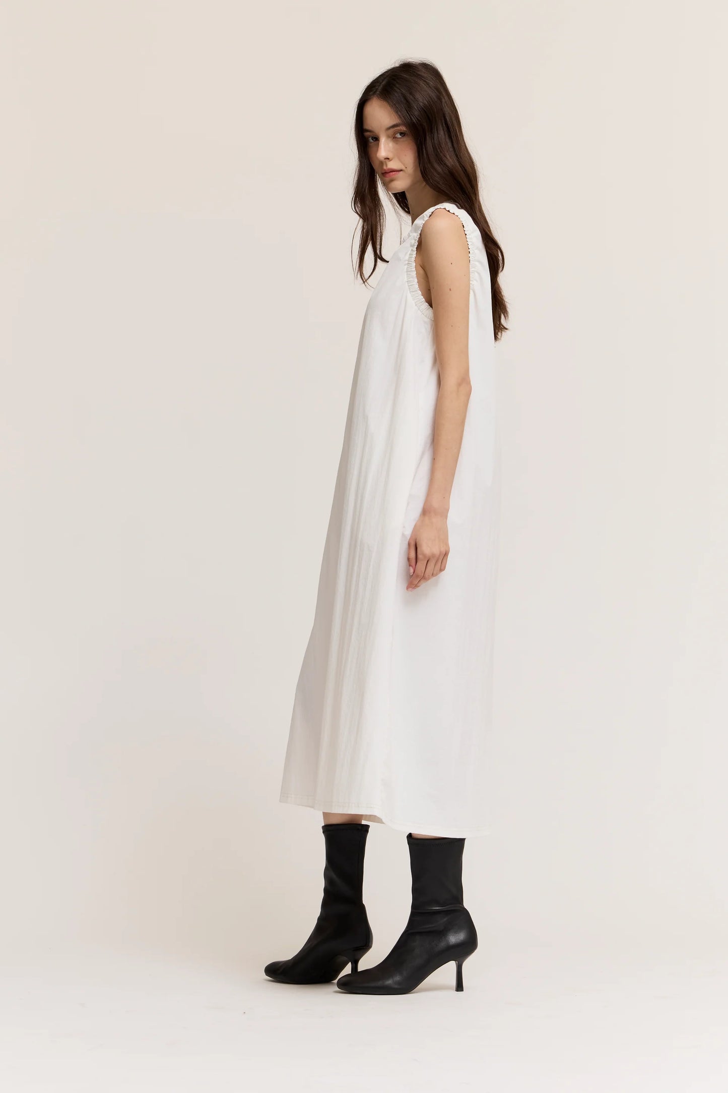 Baby Ruffle Detail A-Line Maxi Dress
