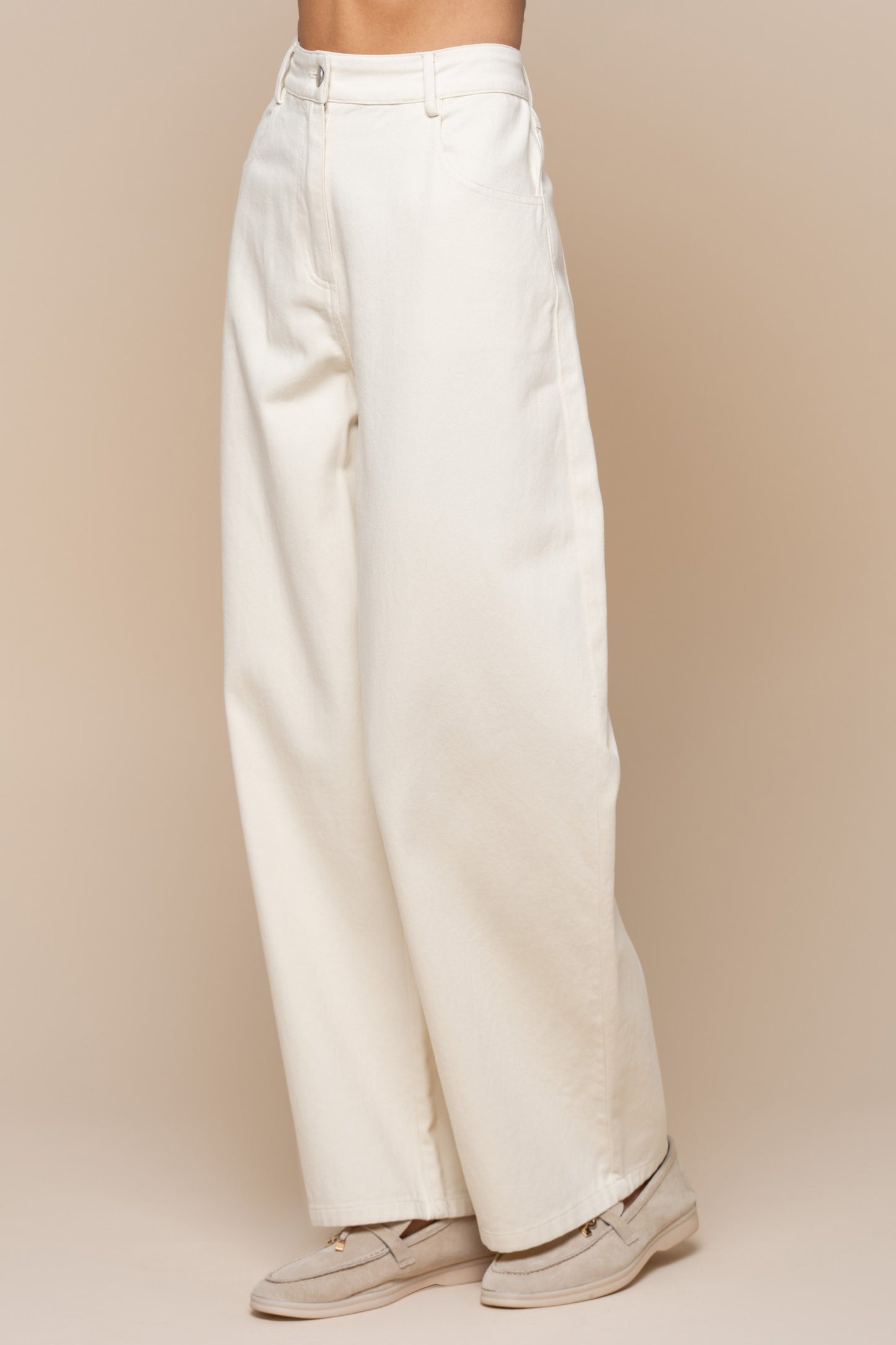 Barrel Cotton Pants With Pockets