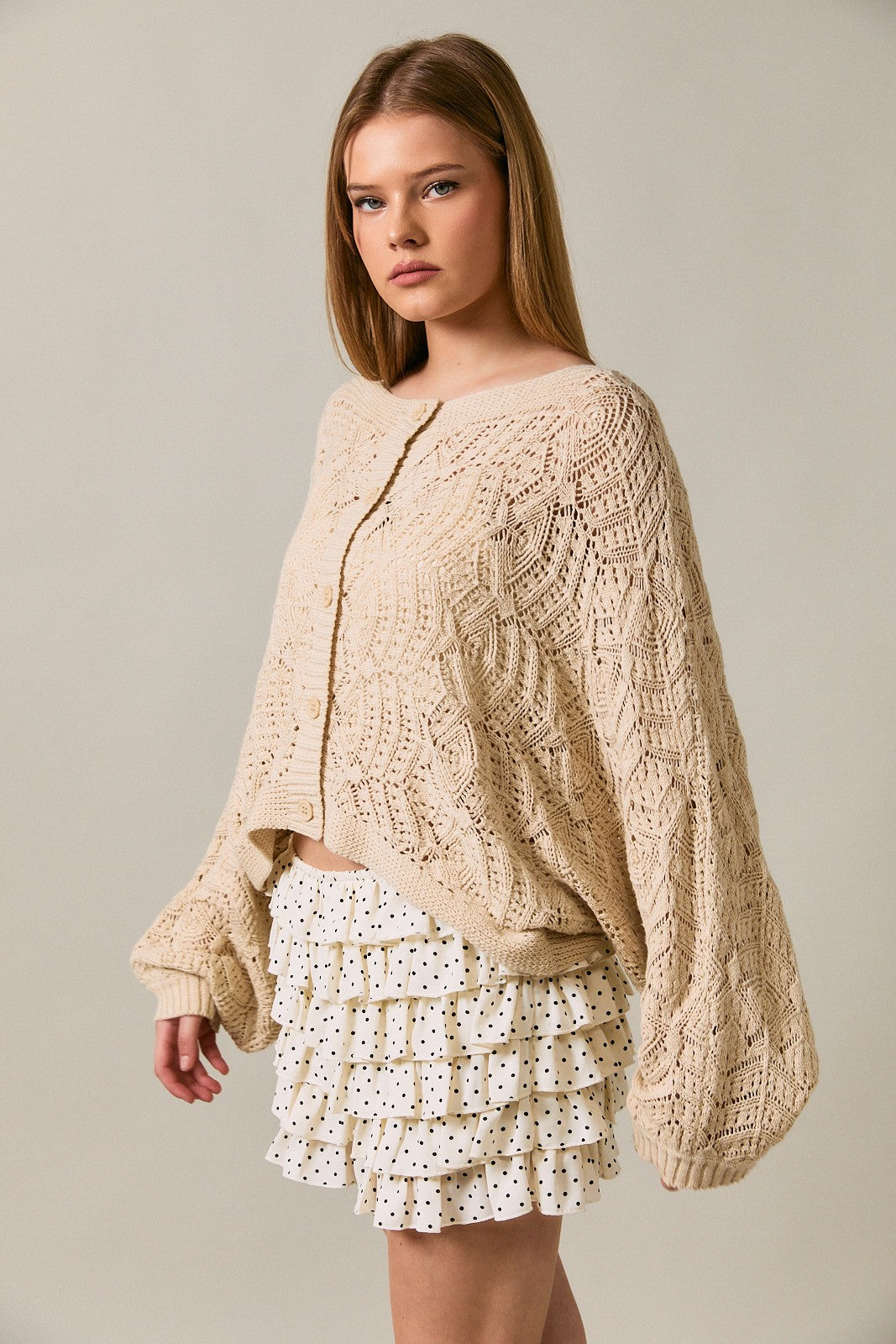 Long Sleeve Crochet Cardigan