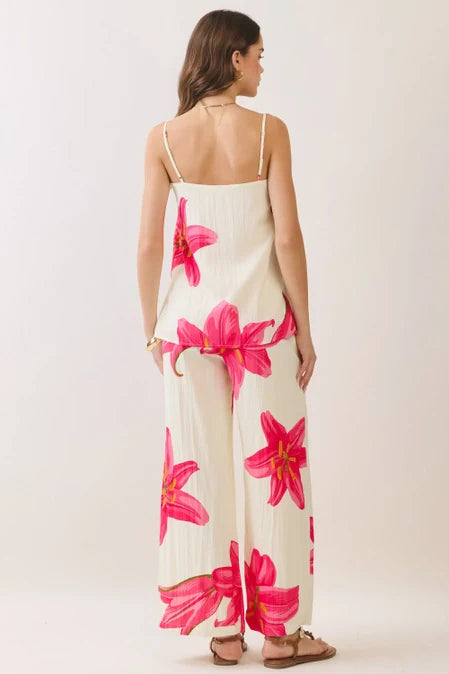 Wide Leg Floral Pants
