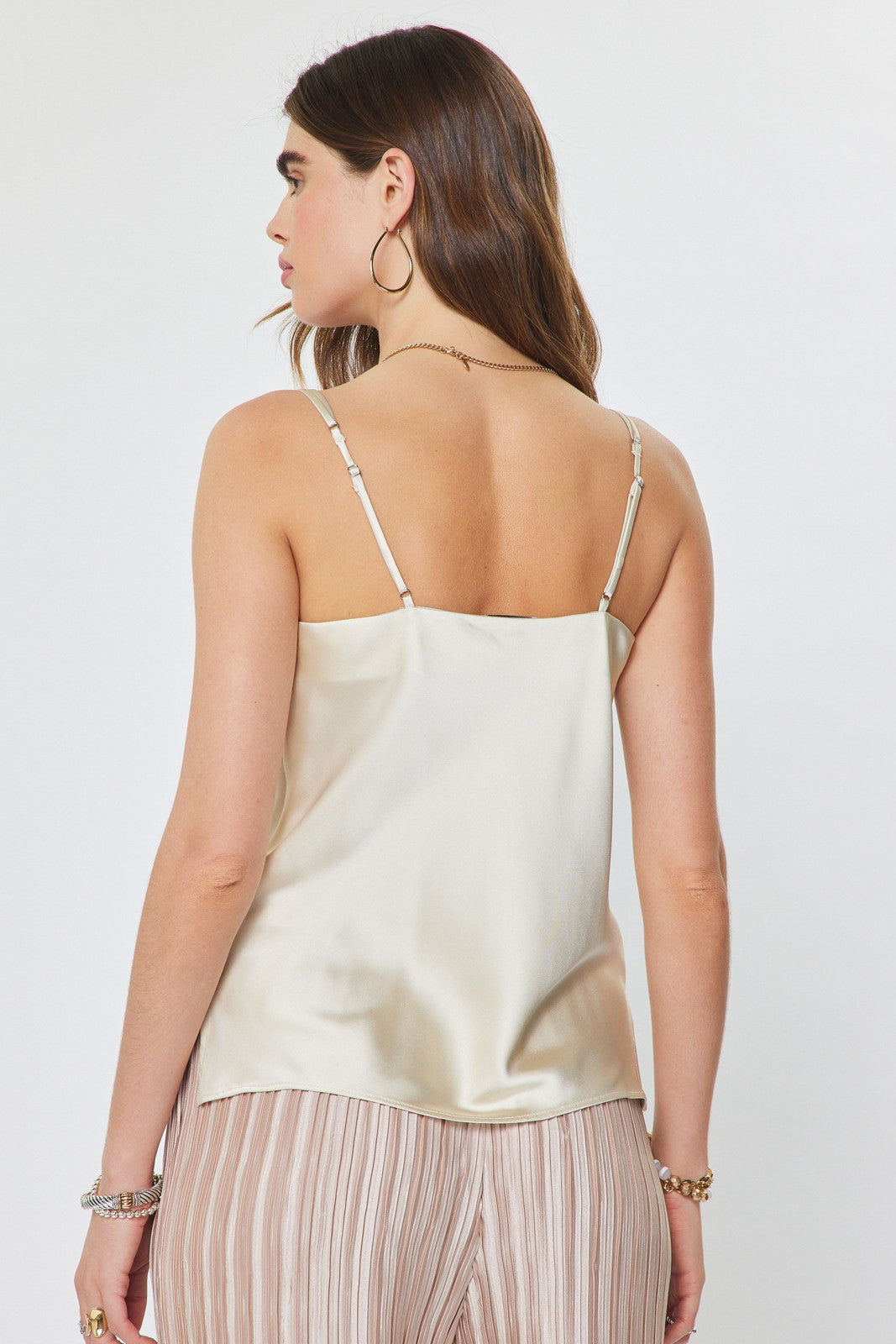 Cowl Neck Satin Cami Top