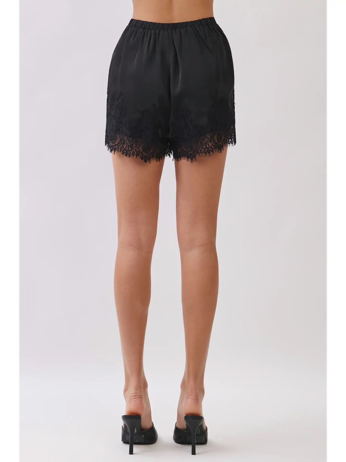 Lace Trim Detail Lounge Shorts