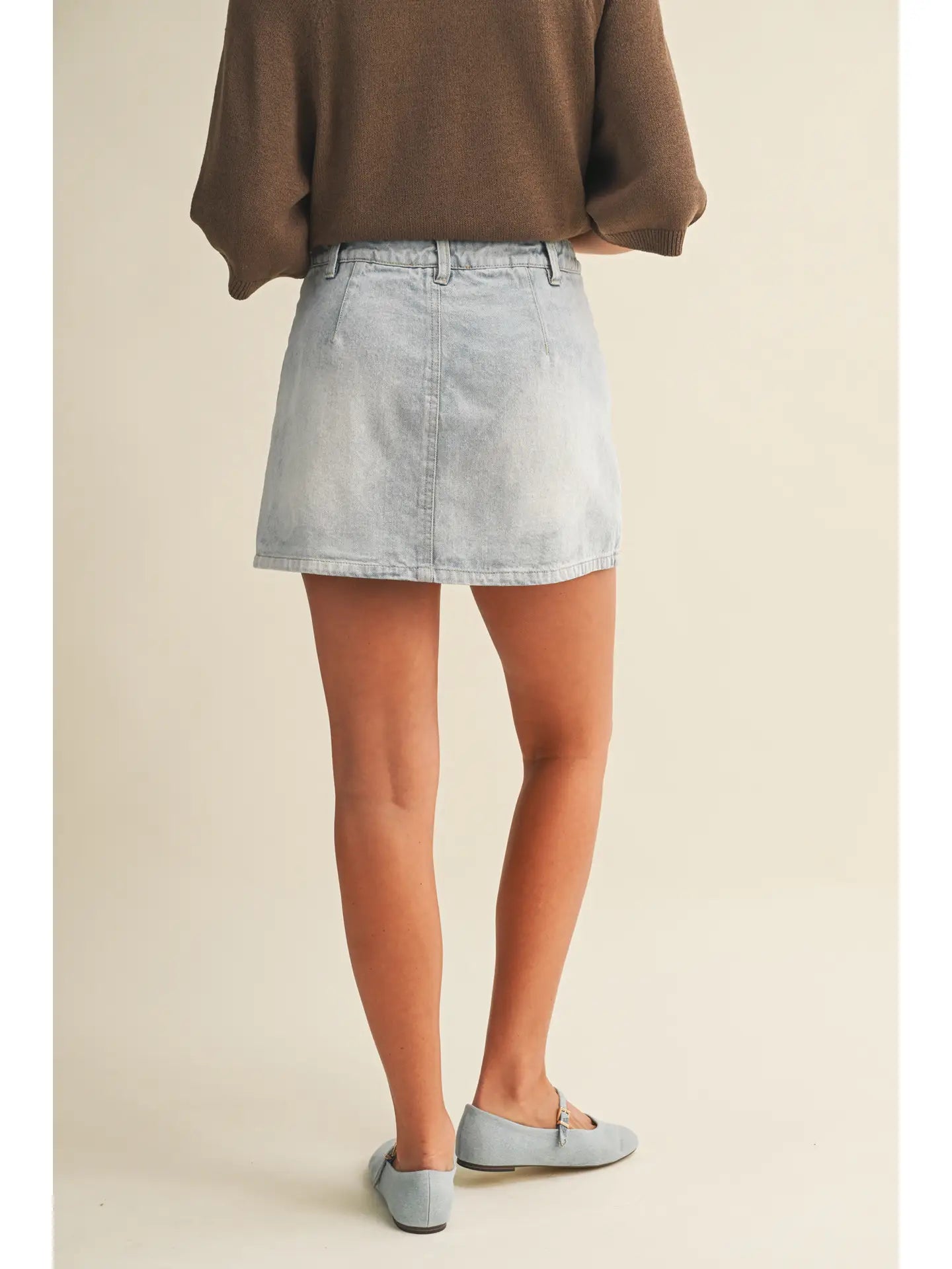 Light Denim Wash Mini Skort