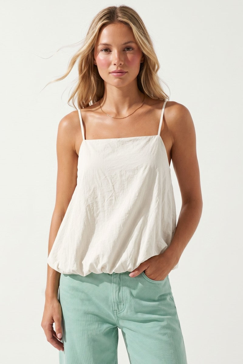 Billowy Cami Top With Bubble Hem