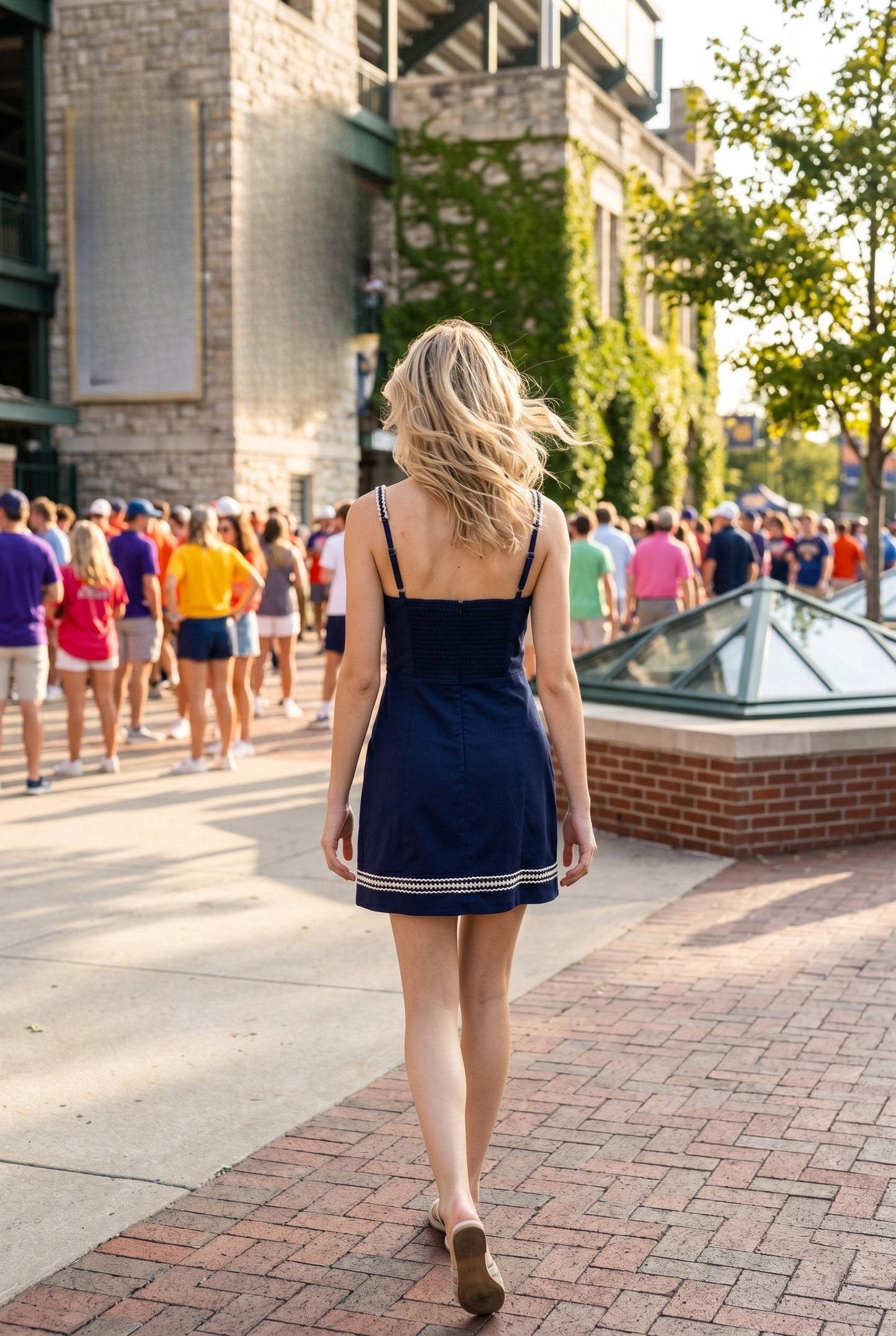 Mini Dress With Contrast Trim Tape
