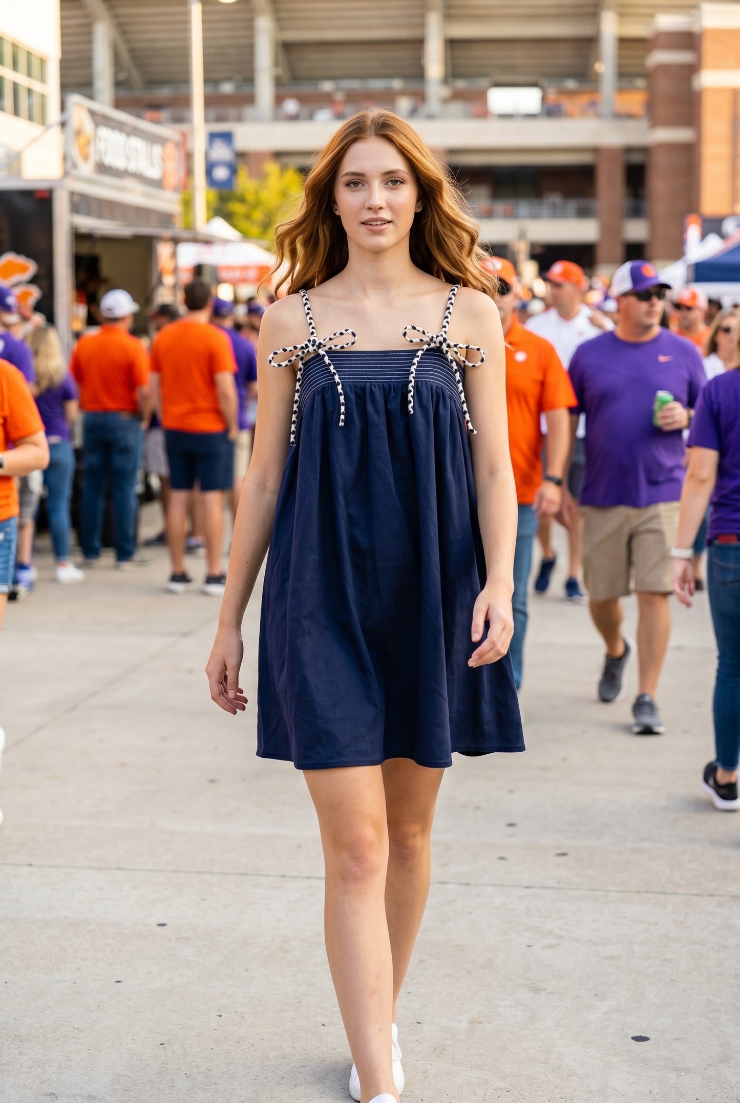 Tube Mini Dress With Mixed Color Cord Strap