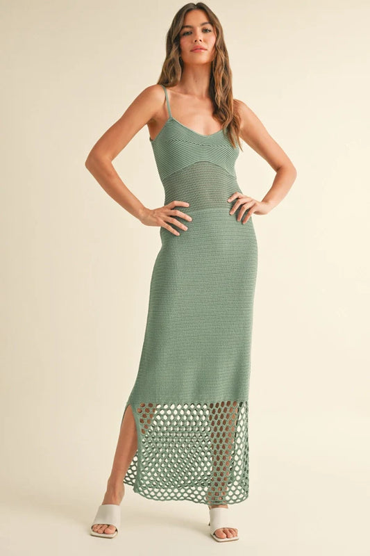 Net Pattern on Bottom Knitted Dress