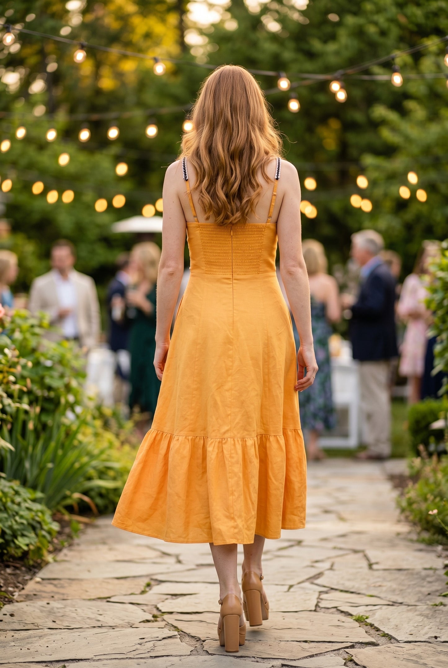 Sweetheart Neckline Midi Dress