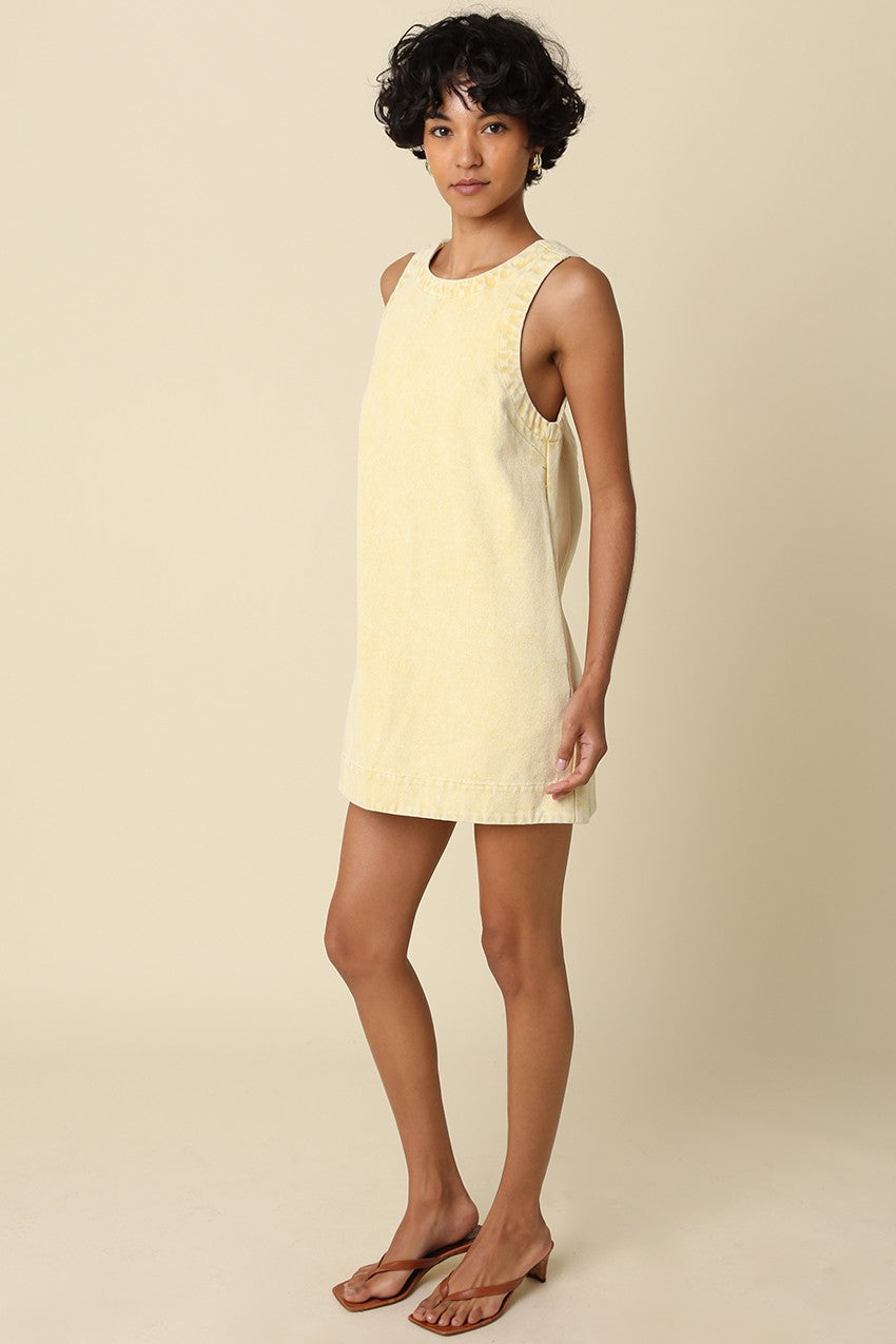 Luna Washed Open-back Mini Dress