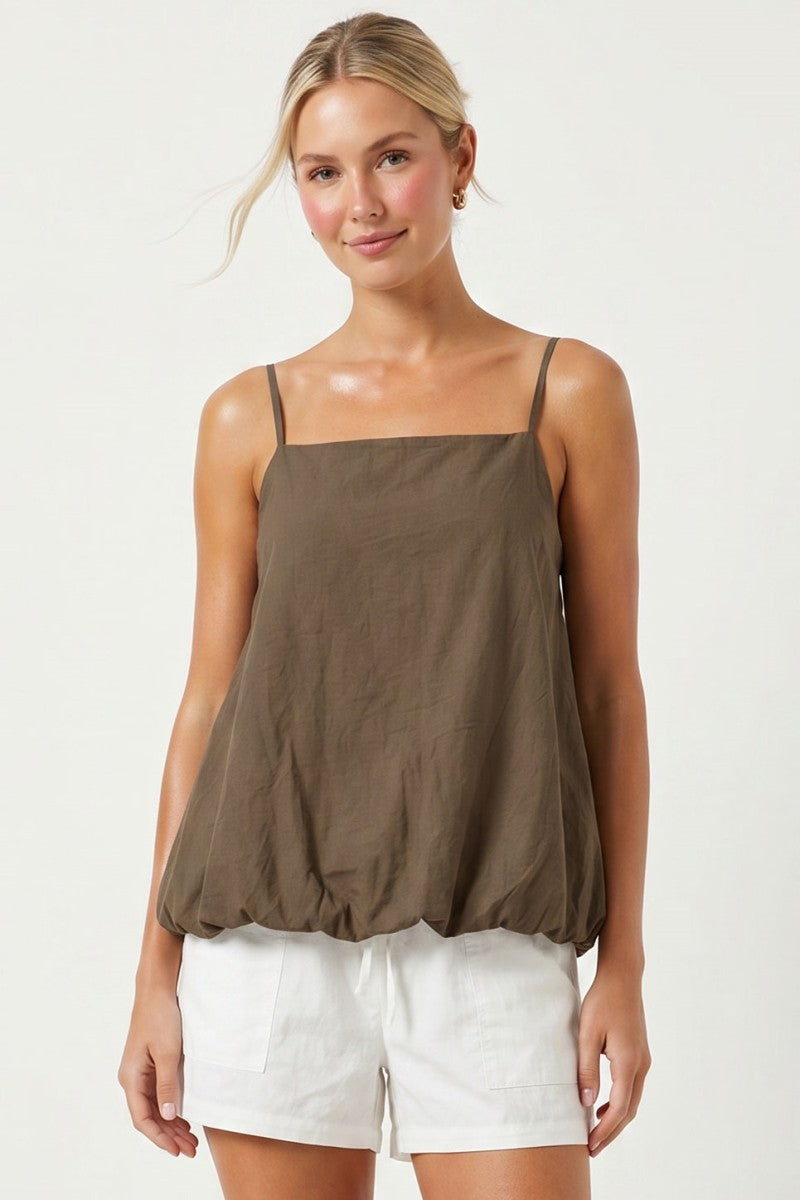 Billowy Cami Top With Bubble Hem