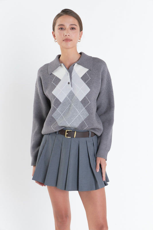 Argyle Knit Sweater