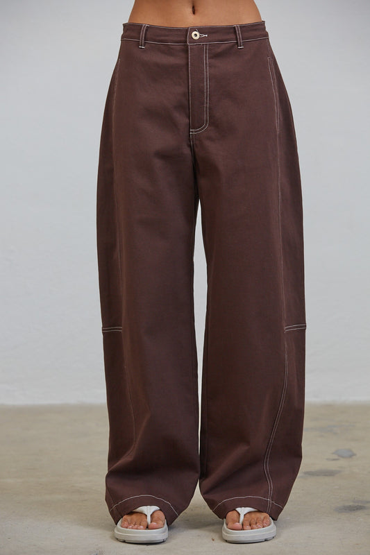 Playback Wide Contrast Seamed Pants
