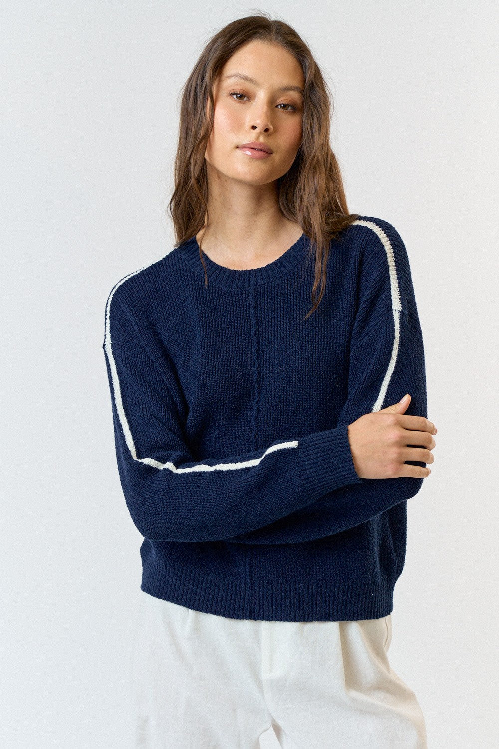 Contrast Ribbed Sweater