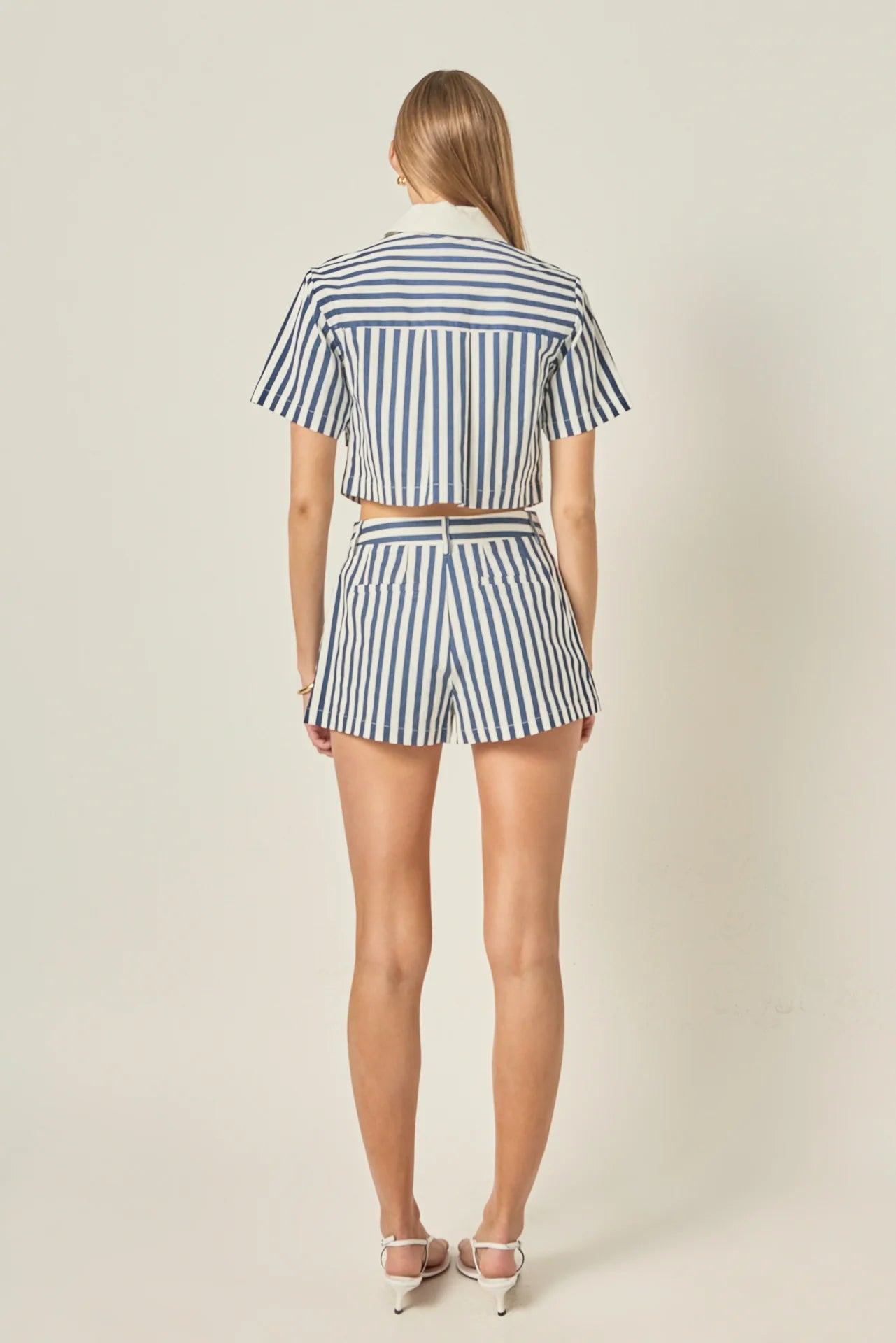 Nautical Striped Cropped Shirt