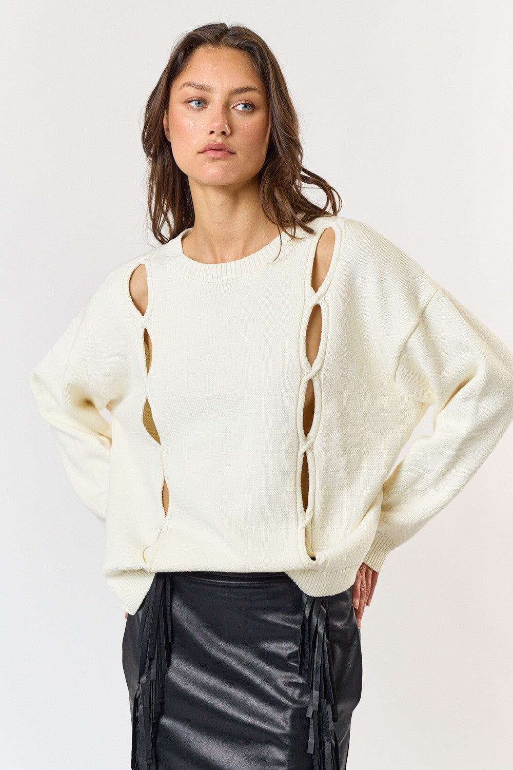 Front Cutout Sweater