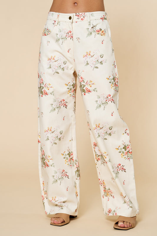 Floral Wide Leg Pants