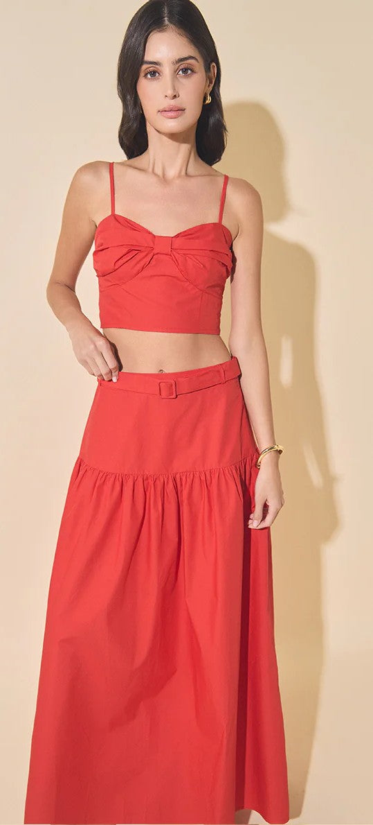 Belted Maxi Skirt