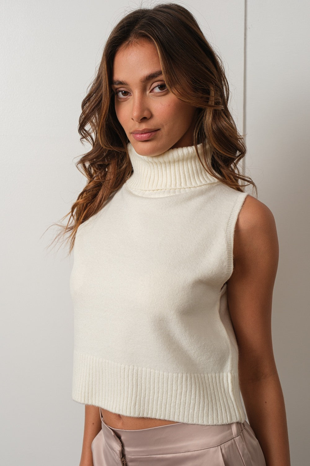 Knitted Mock Neck Top