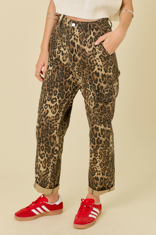 Leopard Cargo Pants