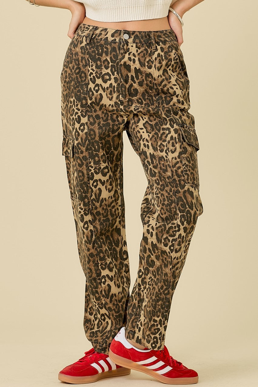 Leopard Cargo Pants