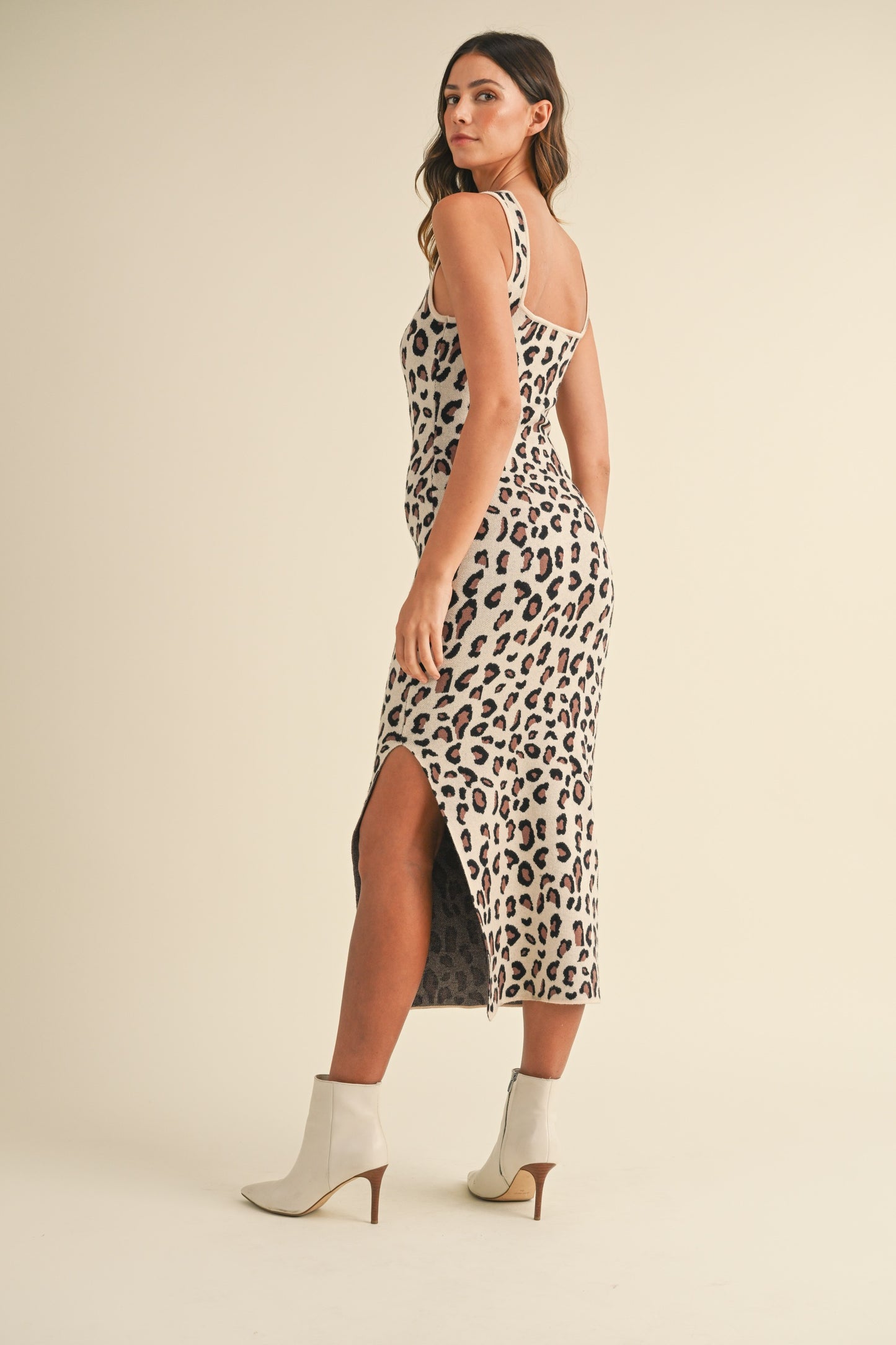 Leopard Knit Bodycon Dress