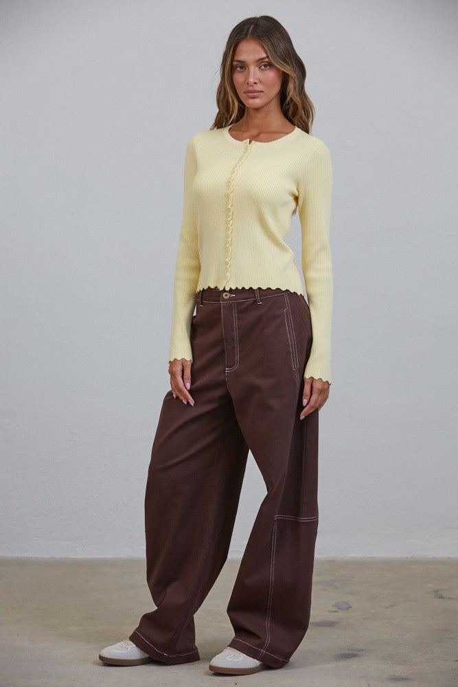 Acacia Scalloped Edge Cardigan