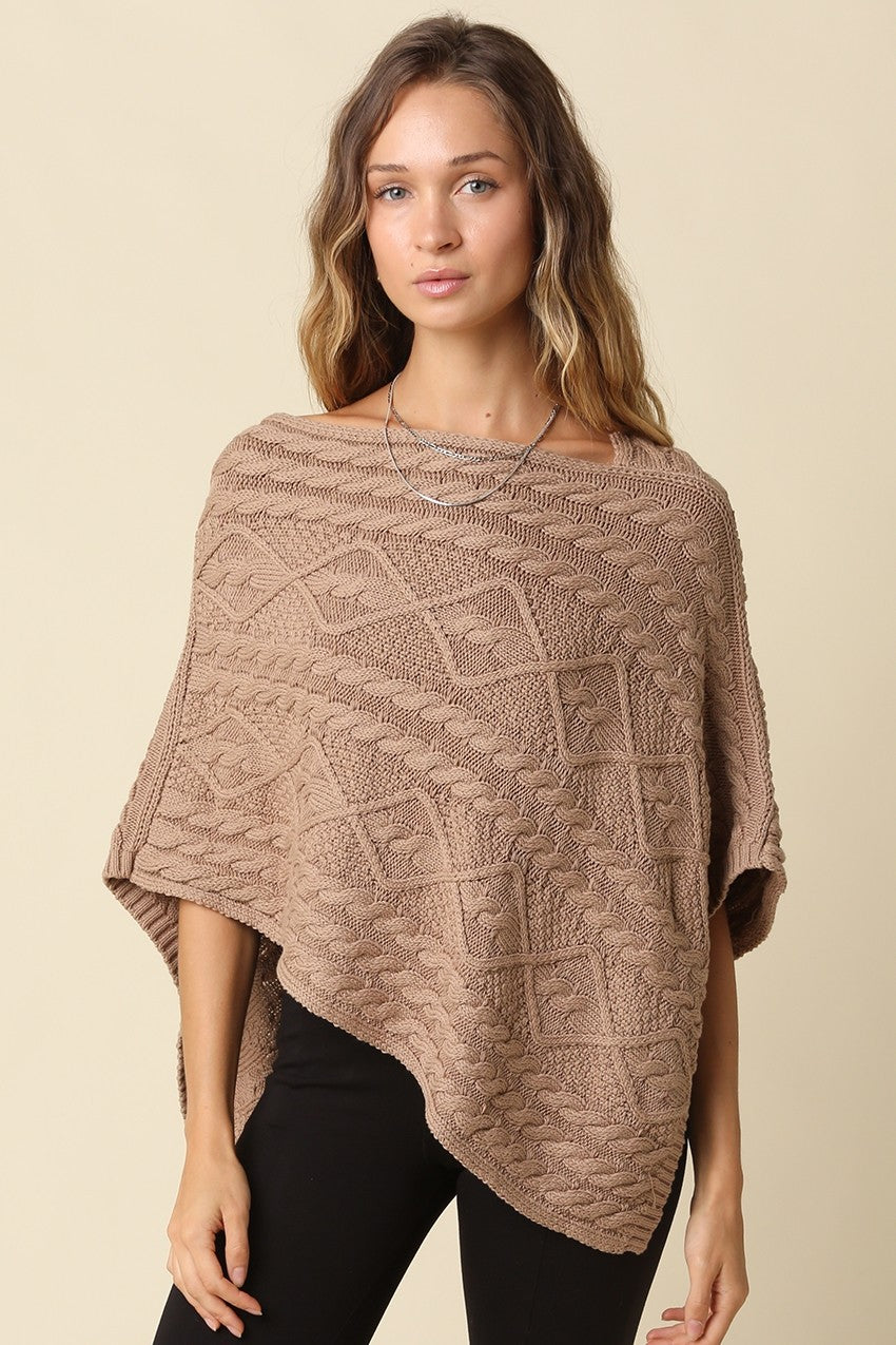 Margo Textured Knit Poncho Top