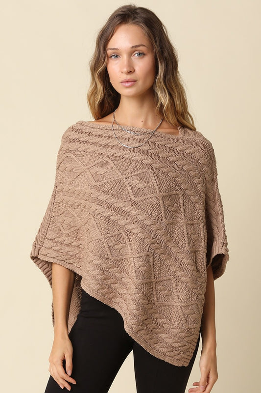 Margo Textured Knit Poncho Top