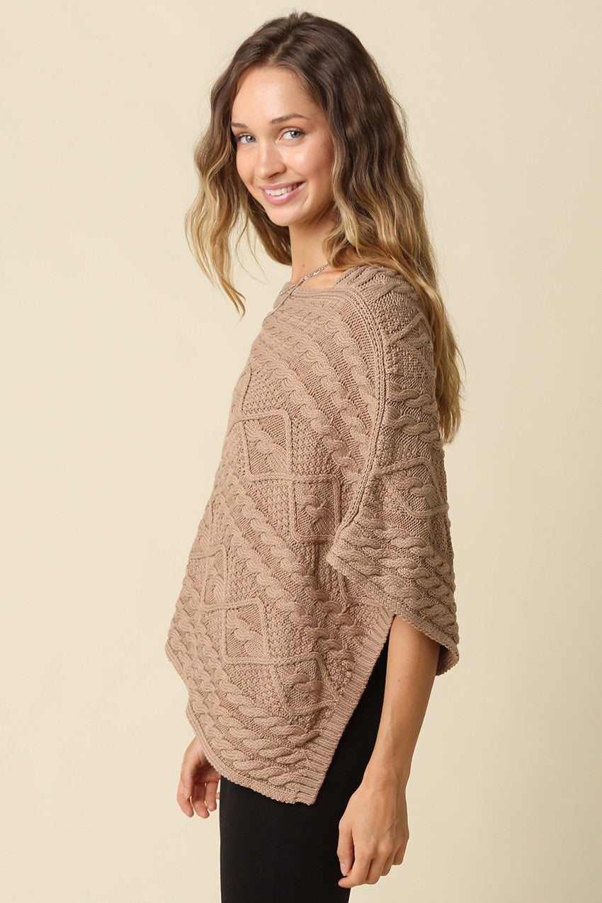 Margo Textured Knit Poncho Top