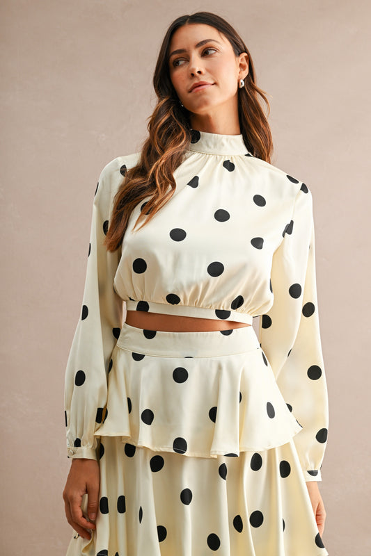 Polka Dot Open Back Top
