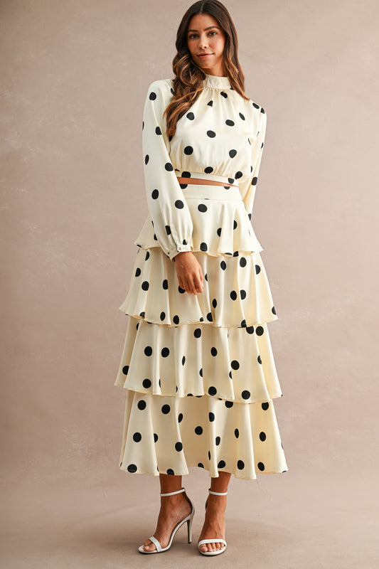 Polka Dot Tiered Skirt